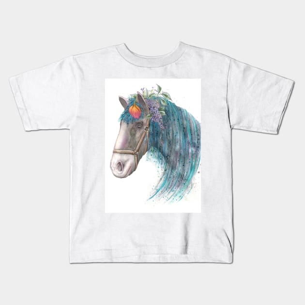 Mackinac Island Spring Horse Kids T-Shirt by Jarrodjvandenberg